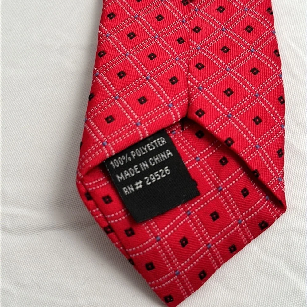 Kalikow boys red multicolor pattern clip on tie